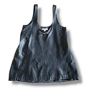 UNIQUE21 Vegan Faux Leather Sleeveless Tunic Tank Top‎ Size 8